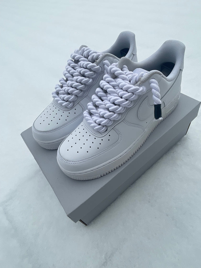 Air Force 1 white ROPE Custom (rope available in multiple colors)